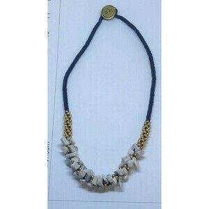 Joseph Nogucci Necklace Braided Cord Light Colored Stones